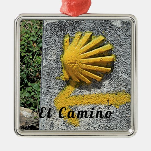 El Camino de Santiago de Compostela, Spanje, schel Metalen Ornament (Voorkant)