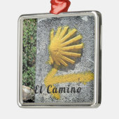 El Camino de Santiago de Compostela, Spanje, schel Metalen Ornament (Links)