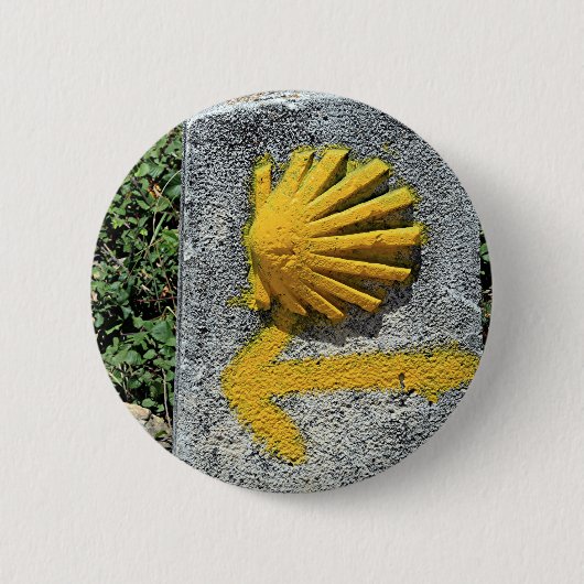 El Camino de Santiago de Compostela, Spanje, schel Ronde Button 5,7 Cm (Voorkant)