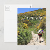 El Camino de Santiago de Compostela, Spanje, spoor Briefkaart (Voorkant / Achterkant)
