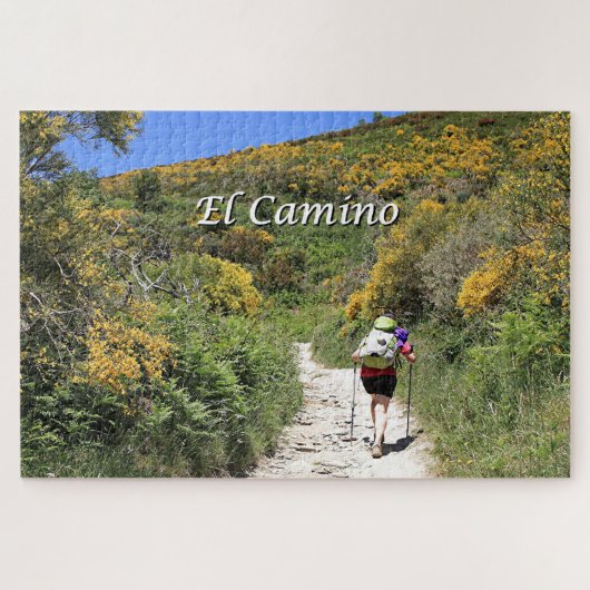El Camino de Santiago de Compostela, Spanje, spoor Legpuzzel (Horizontaal)
