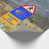 El Camino de Santiago de Compostela, Spanje, teken Cadeaupapier (Hoek)