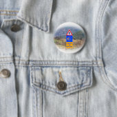 El Camino de Santiago de Compostela, Spanje, teken Ronde Button 5,7 Cm (In situ)