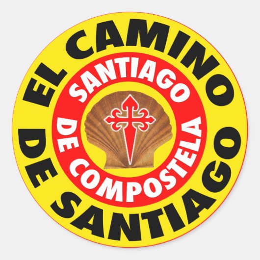 El Camino de Santiago Ronde Sticker (Voorkant)