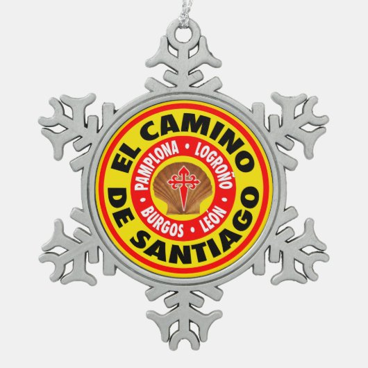 El Camino De Santiago Tin Sneeuwvlok Ornament (Voorkant)
