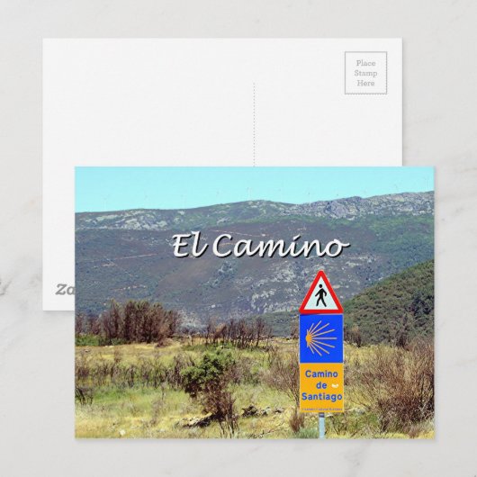 El Camino de Santiago (titel) Briefkaart (Voorkant / Achterkant)
