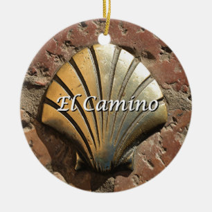 El Camino goudschelp, Leon (ondertitel) Keramisch Ornament