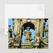 El Camino: Santiago de Compostela Cathedral, Spanj Briefkaart (Voorkant / Achterkant)
