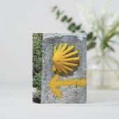 El Camino schelp en pijltje, Spanje Briefkaart (Staand voorkant)