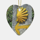 El Camino schelp en pijltje, Spanje Keramisch Ornament (Links)