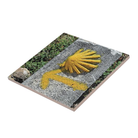 El Camino schelp en pijltje, Spanje Tegeltje (Zijkant)