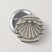 El Camino shell, bestrating, Spanje Ronde Button 5,7 Cm (Voorkant /achterkant)