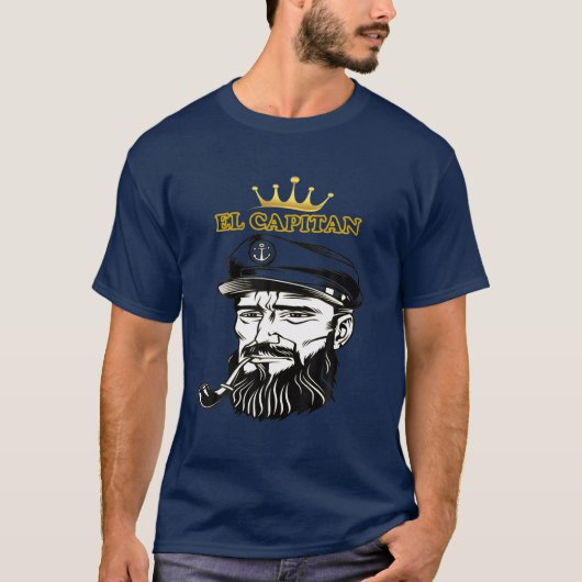 El Capitan Anchor Pontoon Boat Captain Skipper. T-shirt (Voorkant)