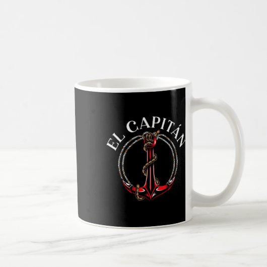 El Capitan Anker Boot Schip Kapitein Skipper Zeile Koffiemok (Rechts)