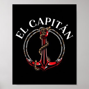 El Capitan Anker Boot Schip Kapitein Skipper Zeile Poster