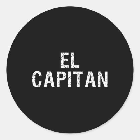 El Capitan Captain Of The Ship T Shirt Ronde Sticker (Voorkant)
