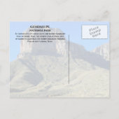 El Capitan Guadalupe Peak, Blue Sky, Nationaal Par Briefkaart (Achterkant)