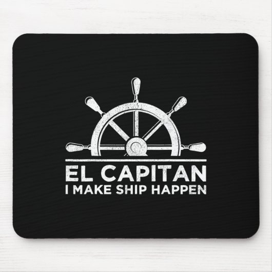 El Capitan Ik zorg dat schepen varen Boot schipper Muismat (Voorkant)