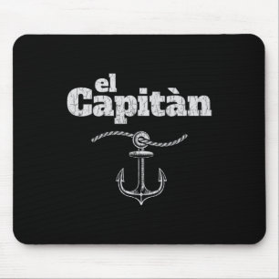 El Capitan-kleding voor mannen Funny Captain Boat- Muismat