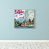 El Capitan merk San Dimas Sinaasappels Fruit Label Canvas Afdruk (Insitu (Houten vloer))