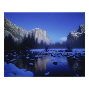 El Capitan Mountain, Nationaal Park Yosemite Foto Afdruk