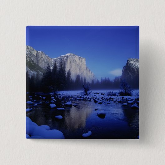 El Capitan Mountain, Yosemite National Park, Vierkante Button 5,1 Cm (Voorkant)