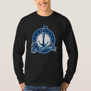 El Capitan Nautical Blue Boating Anker schip Saili T-shirt
