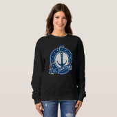 El Capitan Nautical Blue Boating Anker schip Saili Trui (Voorkant volledig)