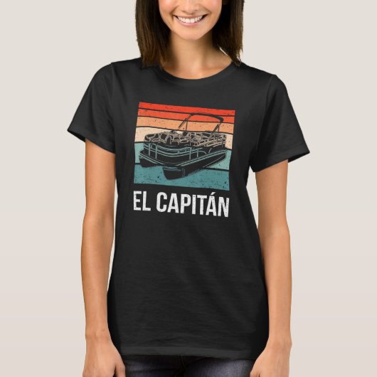 El Capitan Pontoon Boat kapitein Lake Life Boat Sa T-shirt (Voorkant)
