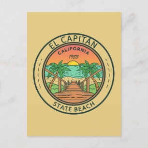 El Capitan State Beach California Circle Badge Briefkaart