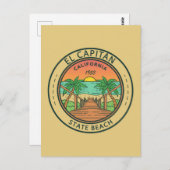 El Capitan State Beach California Circle Badge Briefkaart (Voorkant / Achterkant)