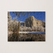 El Capitan weerspiegelt zich in de Merced-rivier i Legpuzzel (Horizontaal)