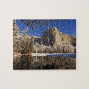 El Capitan weerspiegelt zich in de Merced-rivier i Legpuzzel