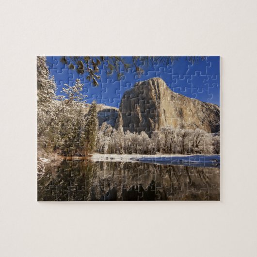 El Capitan weerspiegelt zich in de Merced-rivier i Legpuzzel (Horizontaal)