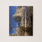 El Capitan weerspiegelt zich in de Merced-rivier i Legpuzzel (Verticaal)