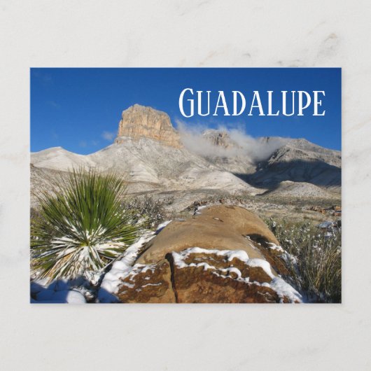 El Capitan, Winter Uitzicht Guadalupe Mountains NP Briefkaart (Voorkant)