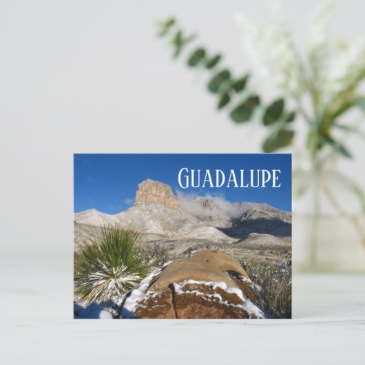 El Capitan, Winter Uitzicht Guadalupe Mountains NP Briefkaart (Staand voorkant)