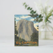 El Capitan, Yosemite, California vintage Briefkaart (Staand voorkant)