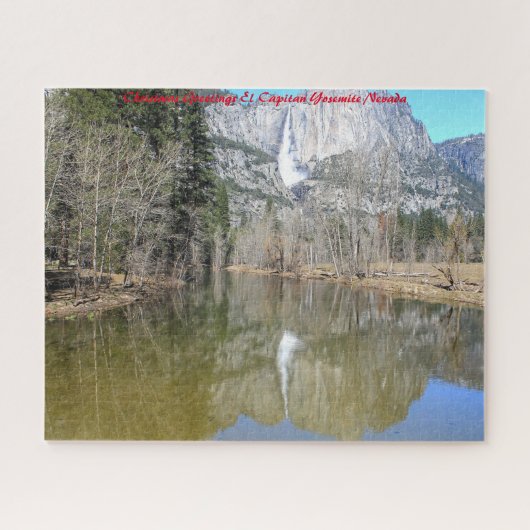 El Capitan Yosemite Nevada.Kerstgroeten Legpuzzel (Horizontaal)