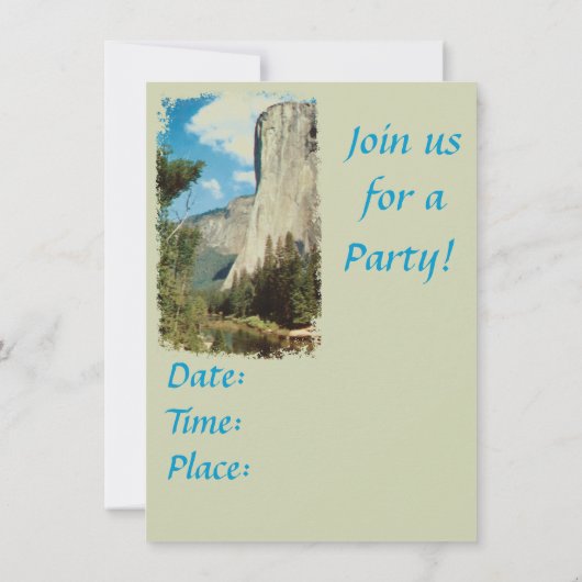 El Capitan, Yosemite  uitnodiging (Achterkant)