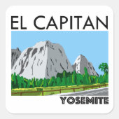 El Capitan Yosemite Vierkante Sticker (Voorkant)