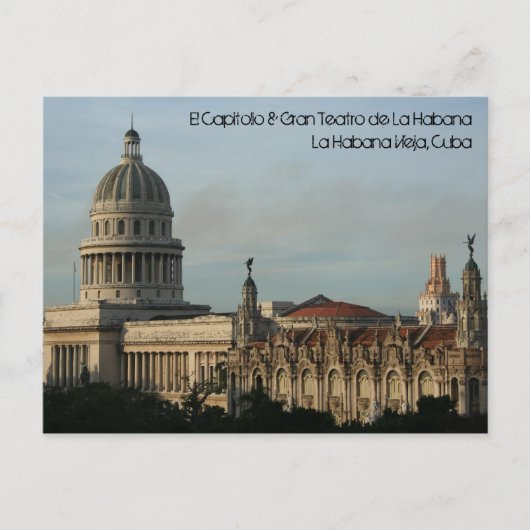 El Capitolio & Gran Teatro, Havana, Cuba Briefkaart (Voorkant)