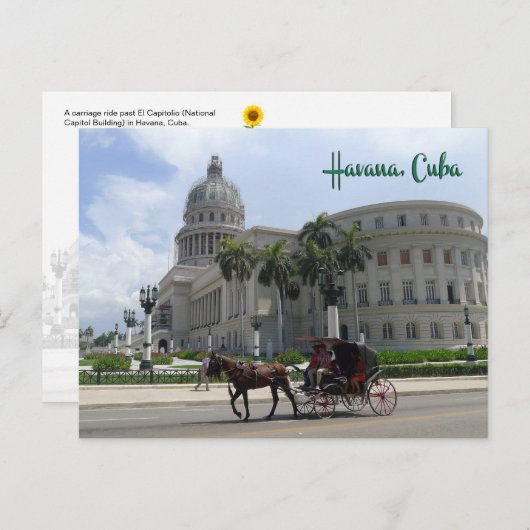 El Capitolio, Havana, Cuba - briefkaart (Voorkant / Achterkant)