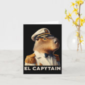El Captain Funny Capybara Bootkapitein Kaart (Gele Bloem)