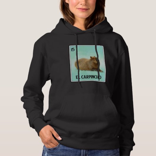 El Carpincho Capybara Card  Capibara Animal  Humor Hoodie (Voorkant)