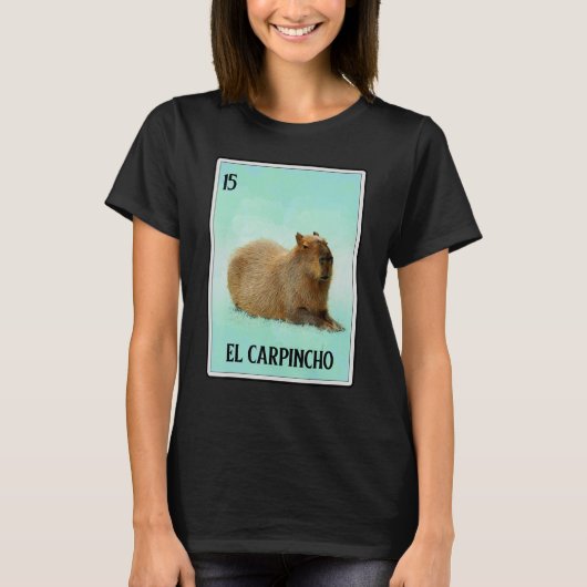 El Carpincho Capybara Kaart Capibara Animal Humor T-shirt (Voorkant)