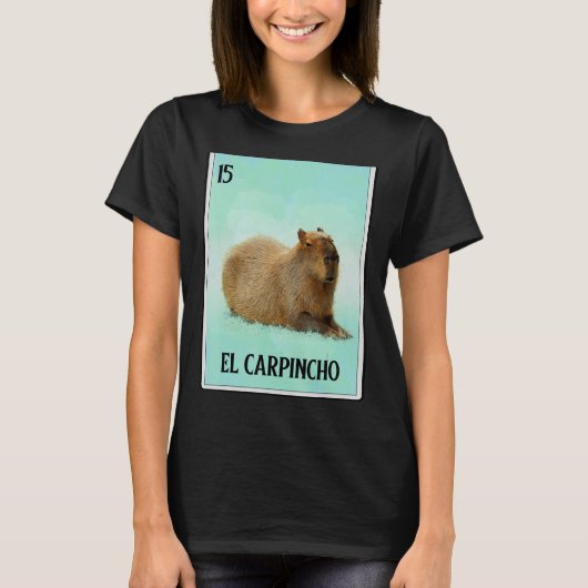 El Carpincho Capybara Kaart Capibara Animal Humor T-shirt (Voorkant)