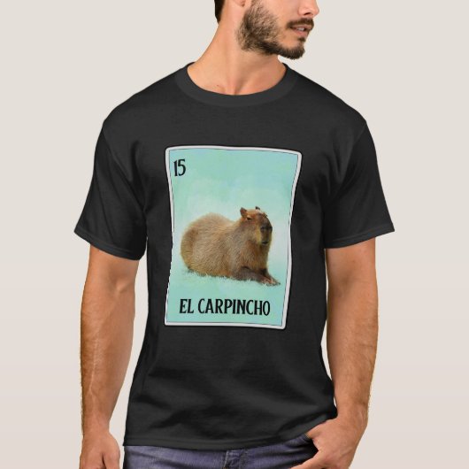 El Carpincho Mexican Capybara Cards Funny Rodent T-shirt (Voorkant)