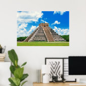 El Castillo in Chichen-Itza Poster (Thuiskantoor)