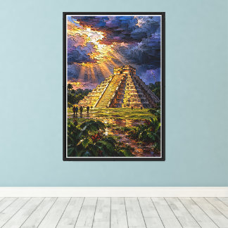 El Castillo voor de storm Canvas Afdruk